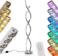Aswan Modern LED Floor Lamp Aluminium/Plastic Chrome / Clear LED 36 Watt 1400 Lumens 3000 Kelvin Dimmable via Remote Control with Colour Changing