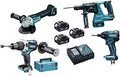 DLX4050TJ Macchine Pack 4 + 3 batteria 18V 5Ah Li-ion + 2 valigetta Makpac