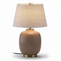 Lampada da tavolo in ceramica con paralume in tessuto per ambienti interni – 30 x 20 x 50 cm