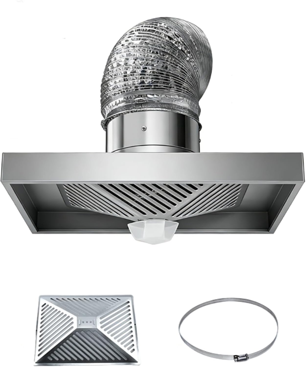1m Pipe, Cappa da Cucina Potente per Uso Domestico, Ventilatore di Scarico ad Alto Volume d'Aria e Basso Rumore con Contenitore per Olio e Tubo per cucine residenziali, 6 Pollici
