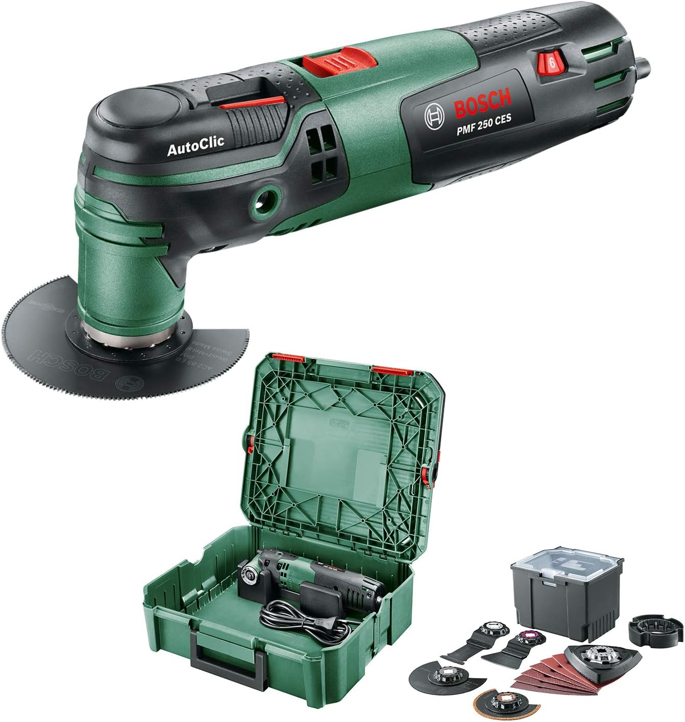 Bosch Home and Garden Multiutensile PMF 250 CES (250 W, Set Accessori Universale, in SystemBox, Taglia S), Edizione Amazon