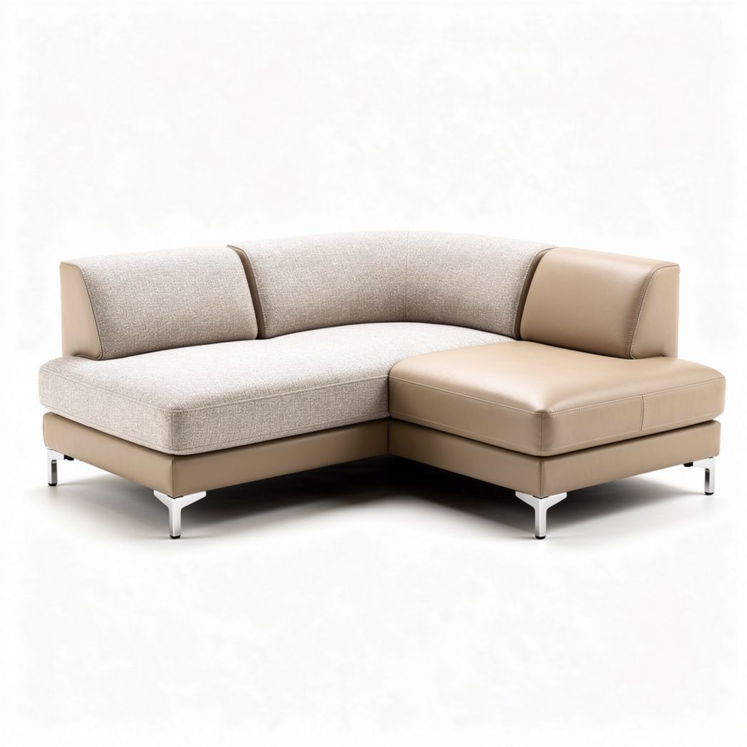 Divano angolare in tessuto per soggiorno – 200 x 90 x 85 cm