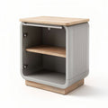 Mobile contenitore in MDF e legno con ripiano per soggiorno – 40 x 35 x 50 cm