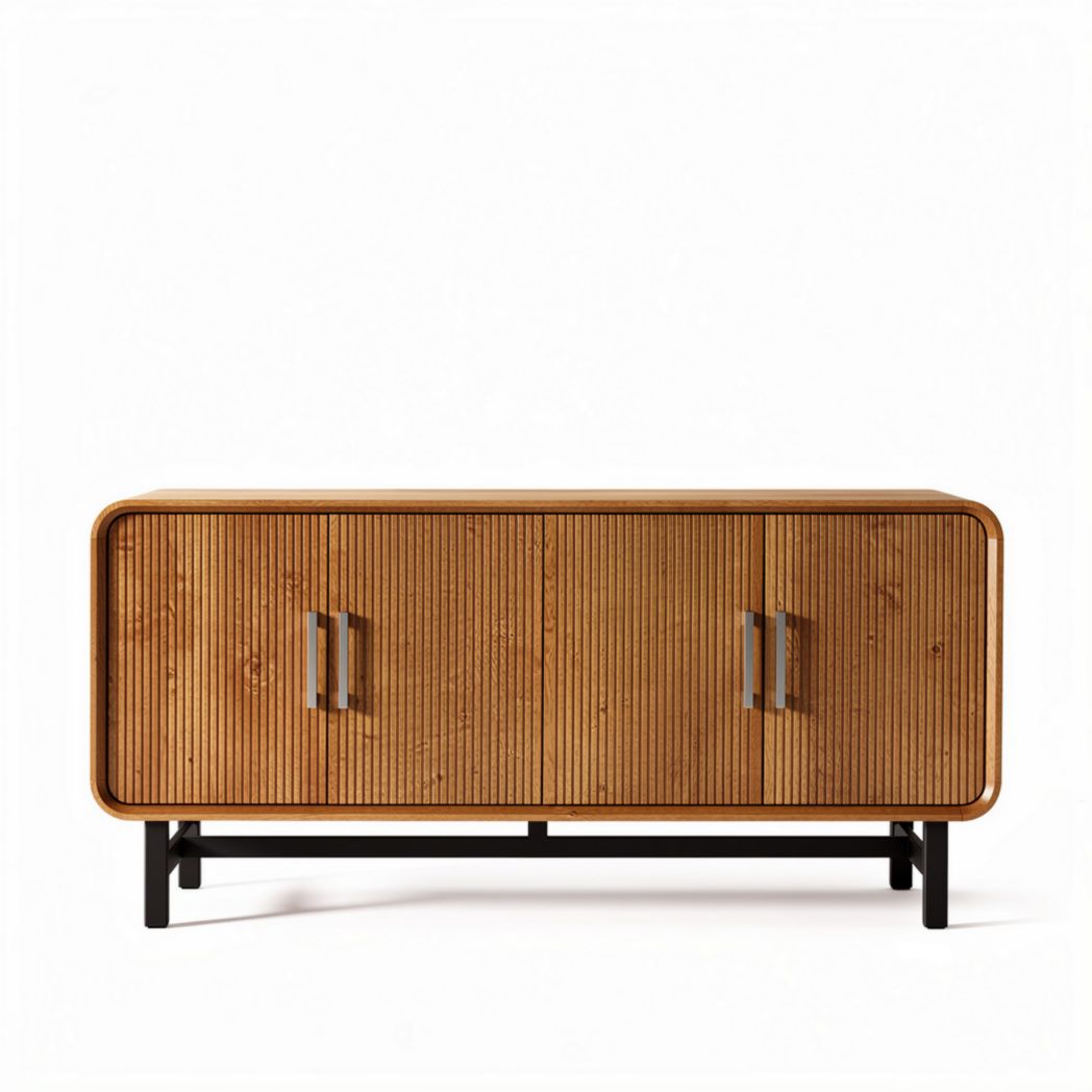 Mobile contenitore in legno naturale per soggiorno – 120 x 40 x 70 cm