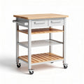 Carrello da cucina in metallo e legno massello per preparazione alimenti – 90 x 50 x 90 cm