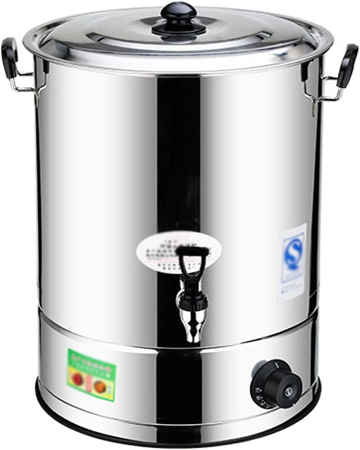 Secchio Isolante in Acciaio Inossidabile, distributore Commerciale di Bevande Calde, Secchio Isolante per tè al Latte, Buffet per Feste con Rubinetto, Macchina per Bevande (Silver-80L)
