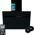 KKT KOLBE Cappa aspirante 60 cm | Cappa a Parete | Acciaio Inossidabile | Vetro Nero | WiFi | auto spegnimento | Illuminazione LED RGBW | Operazione di tocco | STYLE6005SMAO