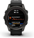 Garmin Fenix 7S Pro Sapphire Solar Edition Smartwatch con Band, Cassa 42 mm, Grigio Carbonio DLC Titanio/Nero