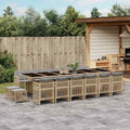 Set lounge da giardino, 17 pezzi, set da pranzo da giardino con cuscino, misto misto poliestere, per cortili, terrazze, balconi, bordi a piscina