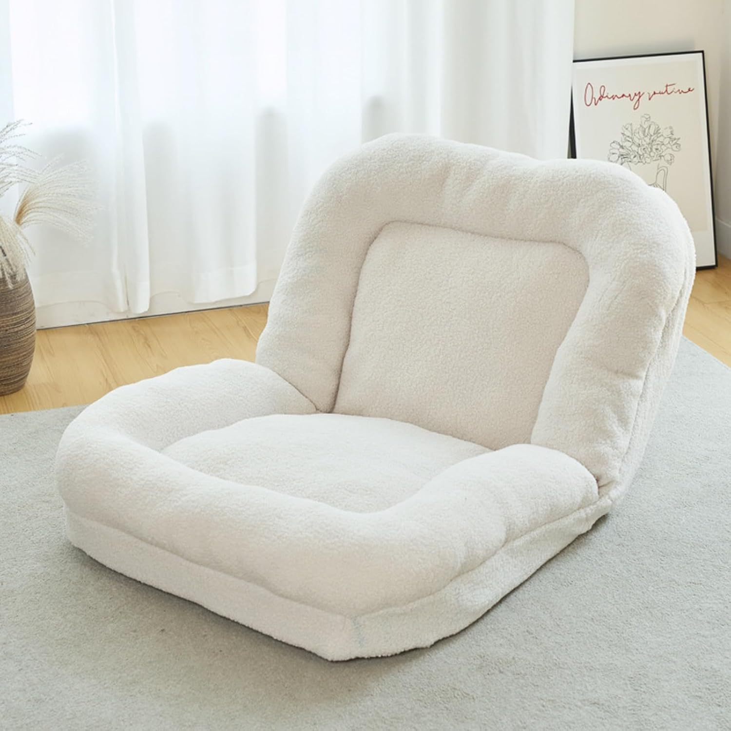 Lazy Sofa Couch Bed, Foldable High Back Floor Gaming Chair, Softly Cushioned, Easily Folding for Teens Adults Accent Bean Bag Couch for Bedroom Salon Office Living Room People, Families