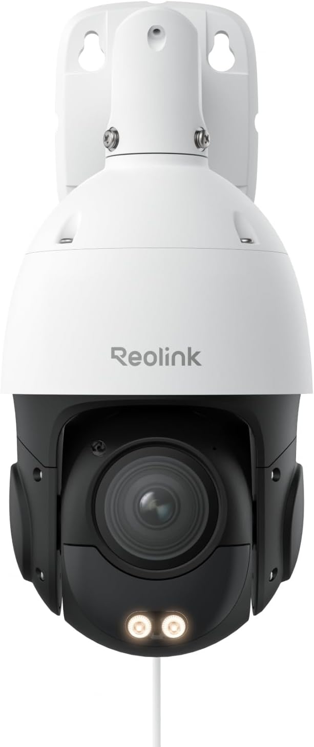 Reolink 4K PTZ Telecamera Esterno PoE, Zoom Ottico 3D 16X, 360°/90° Pan  Tilt, Visione Notturna a Colori, Rilevamento di Uomo/Veicolo/Animale, Audio Bidirezionale, Supporta Scheda microSD, RLC-823S2