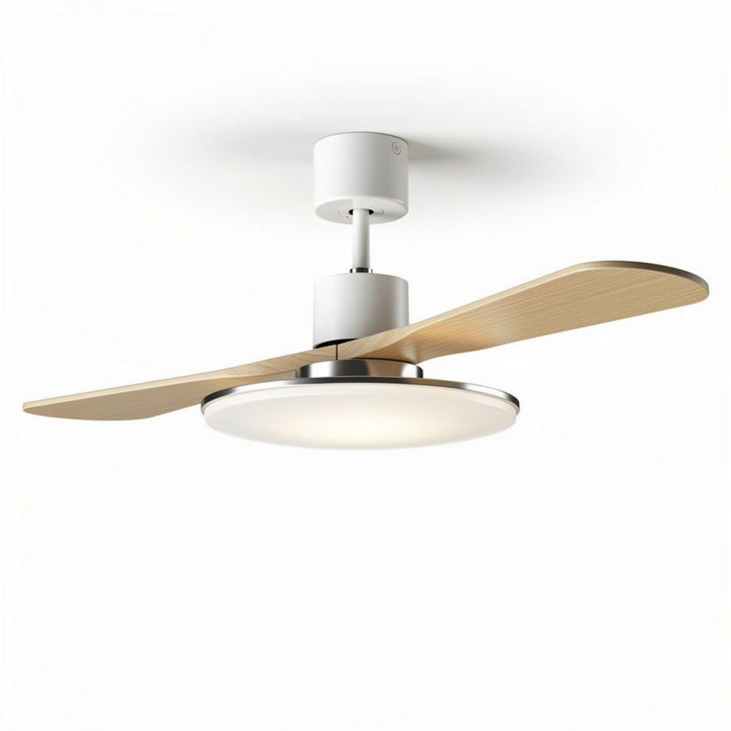 Ventilatore a soffitto con lampada integrata per ambienti interni – materiale in metallo e legno – 30 x 30 x 20 cm