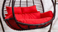 Sedia sospesa doppia in vimini impermeabile per 2 persone, design a nido d'uovo rimovibile, per esterni, patio, giardino, amaca con cuscini, perfetta per il relax (tappetini venduti separatamente)