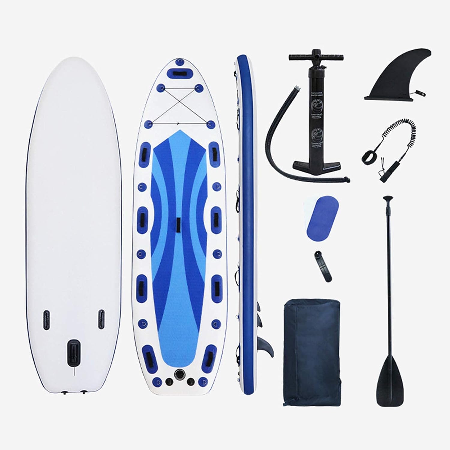 Tavola da Surf,Tavola da Stand Up Paddle Gonfiabile,Kit Tavola da Surf SUP Gonfiabile Pagaia Regolabile,Modello Antiscivolo,per Principianti Adulti/Intermedio,350×100×20Cm