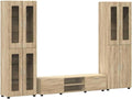 Generico Set Mobile TV con cassetto Rovere Sonoma Legno Multistrato,Mobili,Set di mobili,Set di mobili per Salotto,Marrone,126.02 kg,3398006