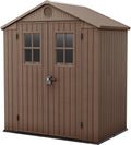 Keter Casetta da Giardino Darwin 6x4, Finitura Effetto Legno, Colore Marrone, 2,2 m², 190x122x221H cm
