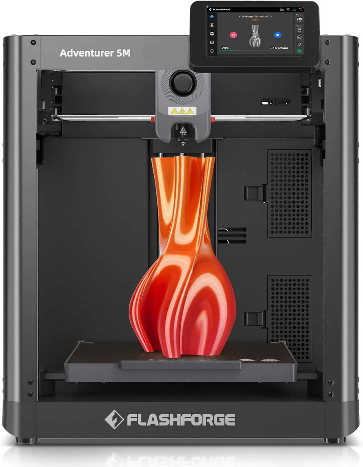 FLASHFORGE Adventurer 5M Stampante 3D, Completo Calibrazione-Auto Stampa, 1-Click Max 600mm/s Velocità, Tutto-Metallo Struttura CoreXY Stampa Precisa, Facile Manutenzione Ugello, Stampa 220x220x220mm