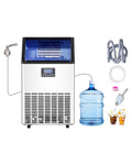 VEVOR Macchina per Ghiaccio Commerciale ca. 45,36 kg/giorno Macchina Cubetti di Ghiaccio Capacità Stoccaggio ca. 14,97 kg, Display Digitale, Capienza Vaschetta Ghiaccio 45 pz, Bar, Catering, Hotel