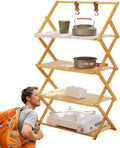 Generisch Scaffalature da campeggio – Supporto pieghevole portatile multi livello, resistente all'usura, per uso esterno e domestico, compatto e leggero organizzatore per escursioni, Pickni