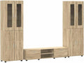 Generico Set Mobile TV con cassetto Rovere Sonoma Legno Multistrato,Mobili,Set di mobili,Set di mobili per Salotto,Marrone,126.56 kg,3397996
