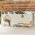 180 x 600 cm Garden Porch Curtains, Side Screen, Retractable Side Panels, Sun Shade Side Curtain, Anti UV for Patio and Balcony, Cream Fabric Automatic Closing