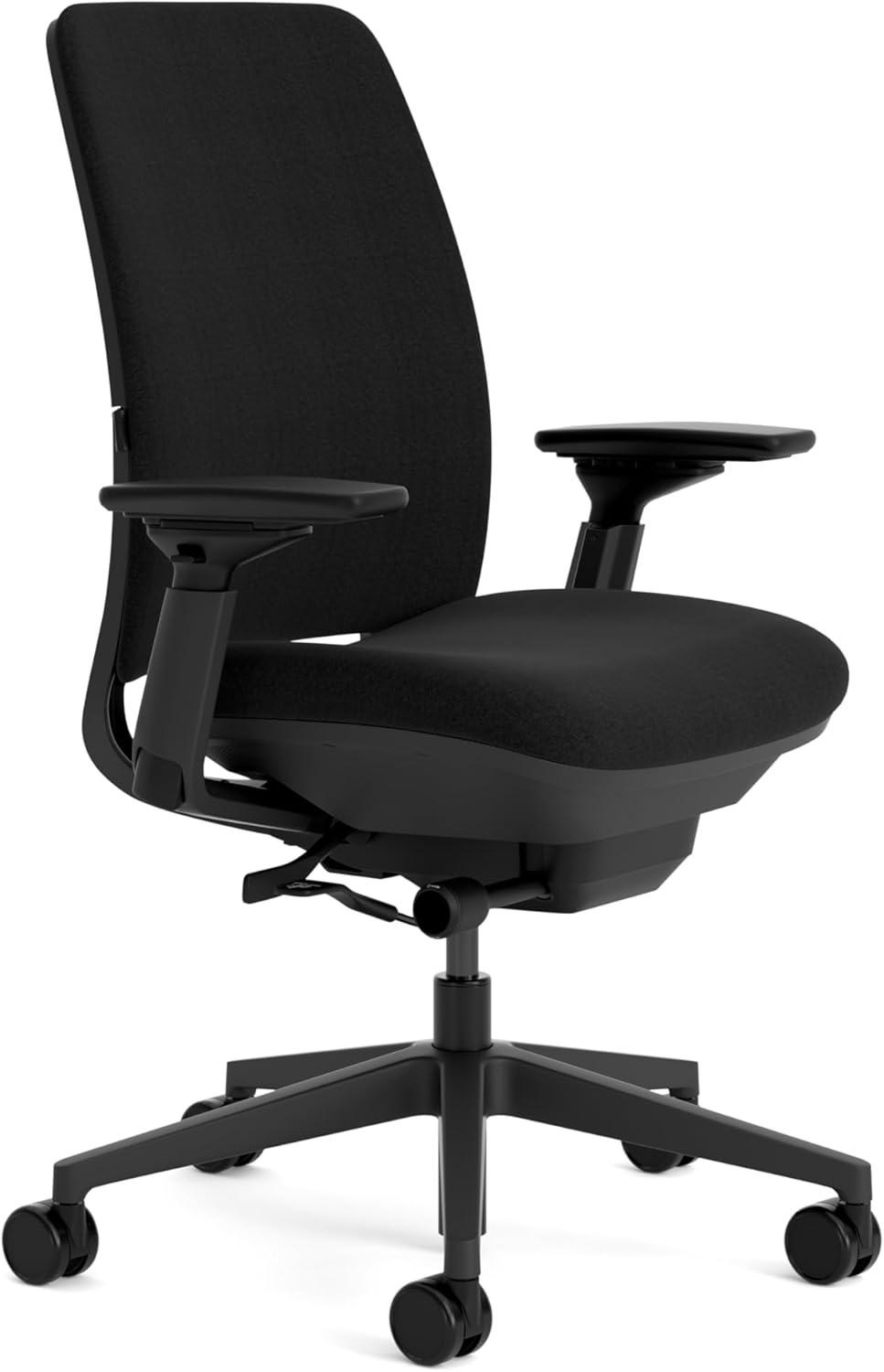 Sedia da ufficio ergonomica Steelcase Amia con supporto lombare LiveLumbar e braccioli 4D Nero; Prodotto in Europa