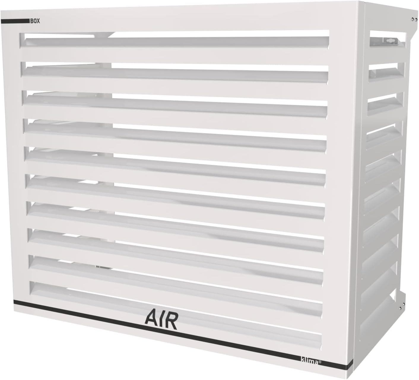 Box Air Klima Cover Clima Blade L Bianco – Copri Condizionatore Esterno in Alluminio Composito, Staffe INOX Regolabili, Installazione a Parete, Protezione Unità Esterna Grande