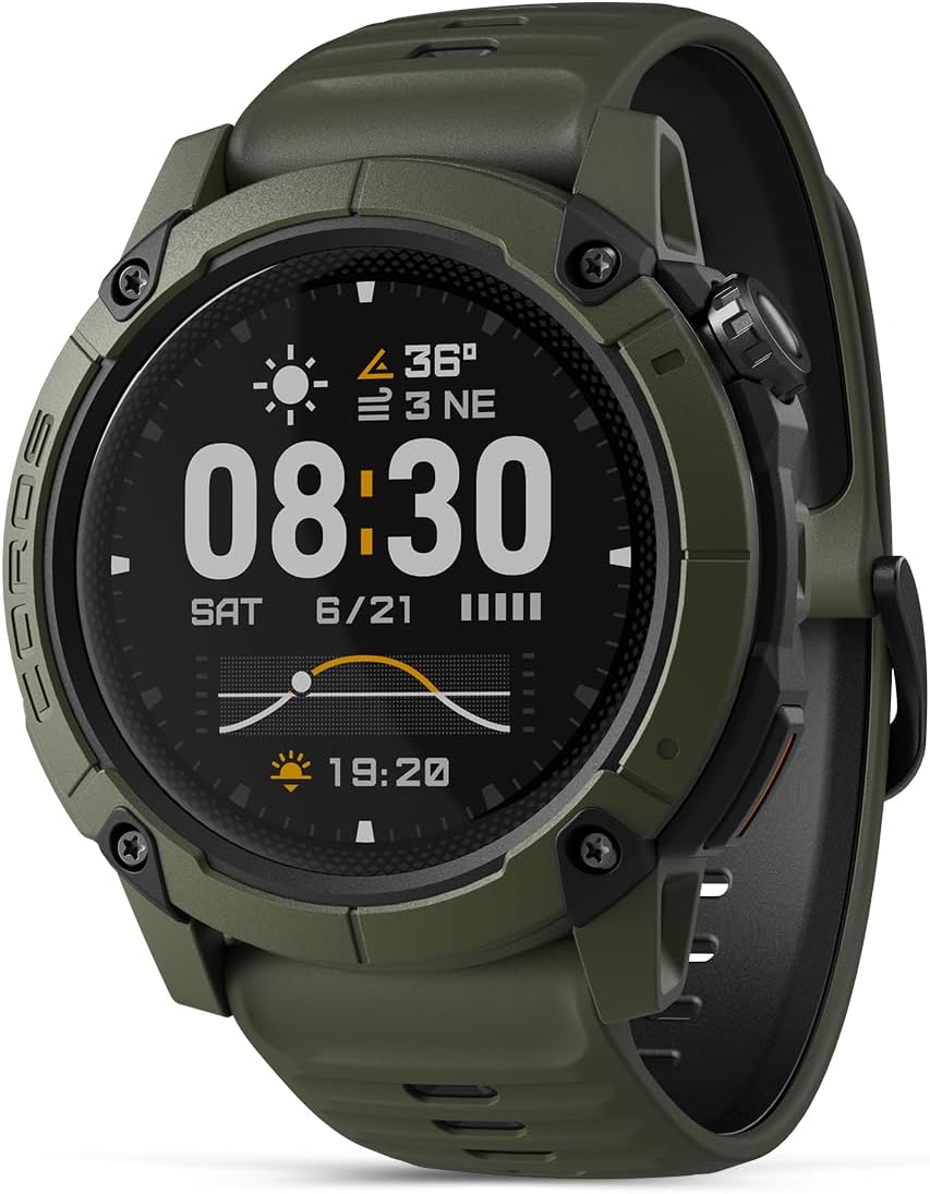 COROS NOMAD Orologio GPS sportivo, 1,3 touchscreen MIP, Mappe globali con navigazione turn-by-turn, durata a batteria di 22 giorni, microfono per registrare note vocali