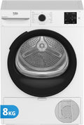 Beko BMTAM83EB Asciugatrice 8 Kg a Libera Installazione, Classe D, Display Digitale, 15 Programmi, Motore Garantito 10 Anni, Bianco con Oblò Nero